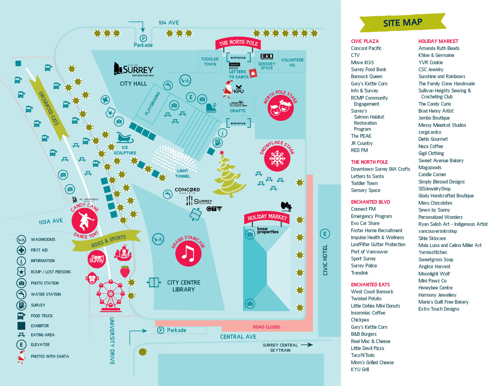 Map Surrey Tree Lighting Festival